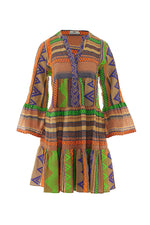 Devotion Twins Ella Short in Green/Orange/Multi - Arielle Clothing