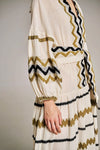 Devotion Twins Moyrteri Maxi Dress in Khaki and Off White - Arielle Clothing
