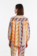 Devotion Twins Nadia Blouse in Orange/Lila - Arielle Clothing