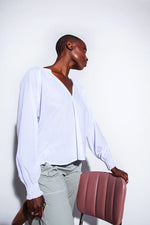 Funky Staff Mara Blouse in White - Arielle Clothing