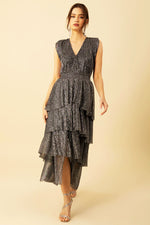 Hale Bob Adelina Lurex Dress in Silver - Arielle Clothing