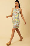 Hale Bob Amber Jersey Dress in Turquoise - Arielle Clothing