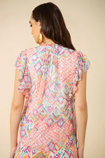 Hale Bob Hadley Pintuck Top in Coral - Arielle Clothing