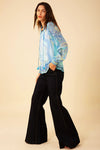 Hale Bob Lucia Chiffon Top in Blue - Arielle Clothing