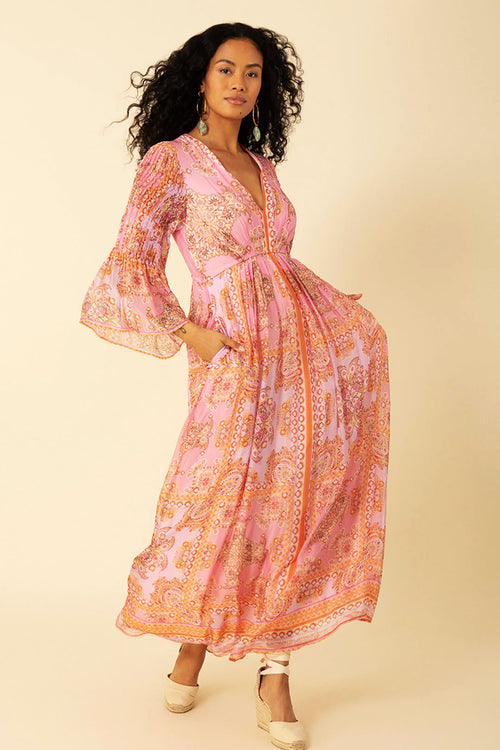 Hale Bob Mara Maxi Dress in Coral - Arielle Clothing