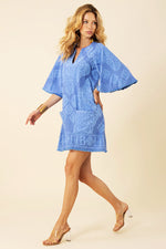 Hale Bob Mikayla Jacquard Terry Dress in Blue - Arielle Clothing 