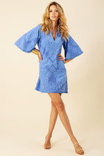 Hale Bob Mikayla Jacquard Terry Dress in Blue - Arielle Clothing 