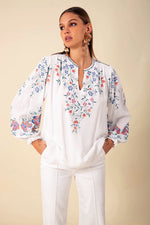 Hale Bob Royalty Blouse in Ivory - Arielle Clothing