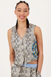 Me369 Cameron Vest in Snakeskin Print - Arielle Clothing