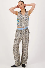 Me369 Cameron Vest in Snakeskin Print - Arielle Clothing