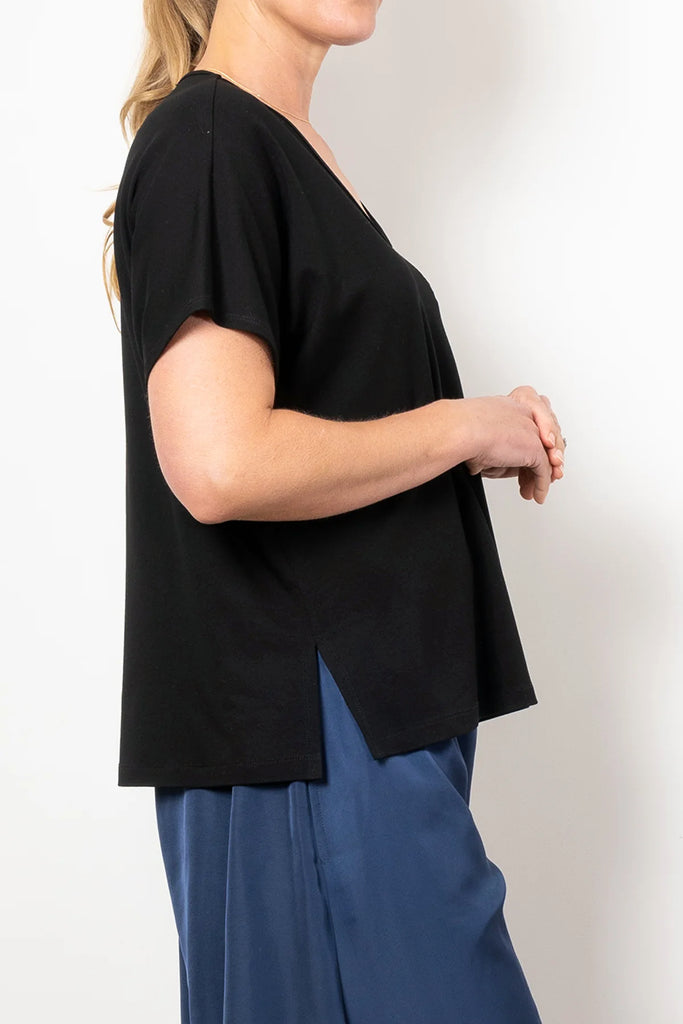 Mela Purdie Cap Sleeve Zip Sweater in Black - Arielle Clothing