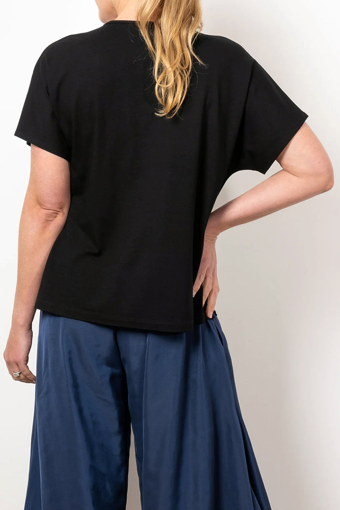 Mela Purdie Cap Sleeve Zip Sweater in Black - Arielle Clothing