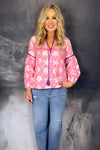 Place du Soleil 334 Cotton Floral Blouse in Pink - Arielle Clothing