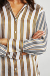Rails Dorian Silk Shirt in Bronze Mix Stripe - Arielle Clothing