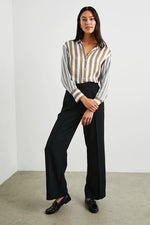 Rails Dorian Silk Shirt in Bronze Mix Stripe - Arielle Clothing