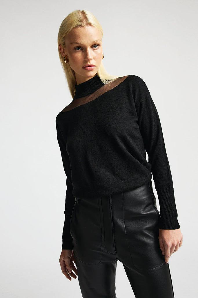 RAW by RAW Audrey Merino Wool Knit in Jet Black - Arielle Clothing