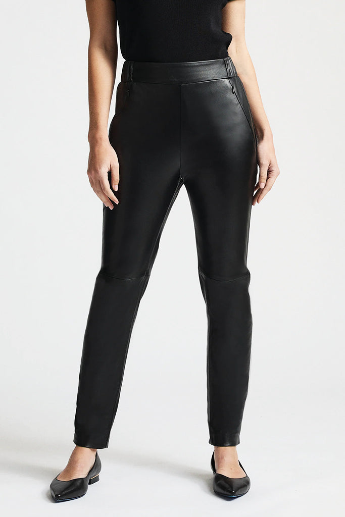 Ava Leather Pants in Jet Black