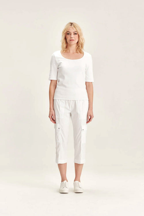 Verge Acrobat Cargo Short in White - Arielle Clothing