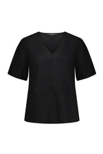 Verge Greer Linen Top in Black - Arielle Clothing