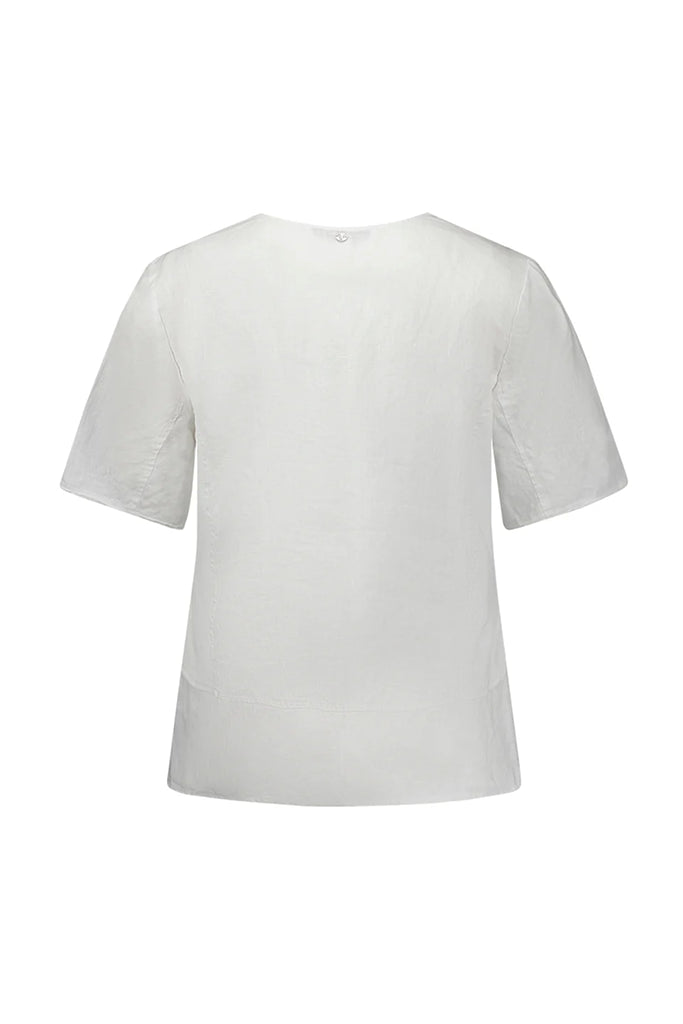 Verge Linen Greer Top in White - Arielle Clothing