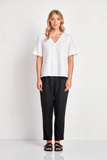 Verge Linen Greer Top in White - Arielle Clothing