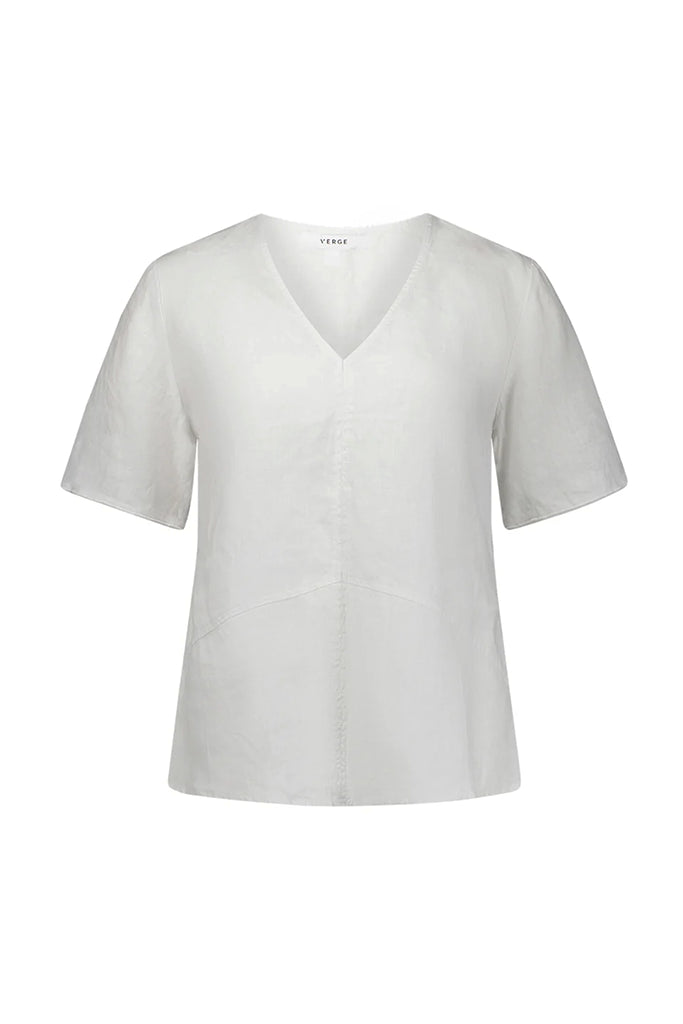 Verge Linen Greer Top in White - Arielle Clothing