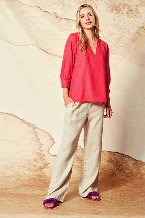 Verge Land Linen Pants in Sand - Arielle Clothing