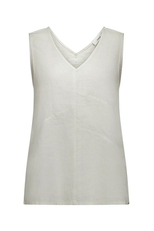 Verge Motivation Linen Tank in Sand - Arielle Clothing