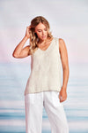 Verge Motivation Linen Tank in Sand - Arielle Clothing