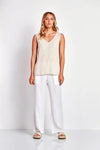 Verge Motivation Linen Tank in Sand - Arielle Clothing