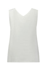 Verge Motivation Linen Tank in White - Arielle Clothing