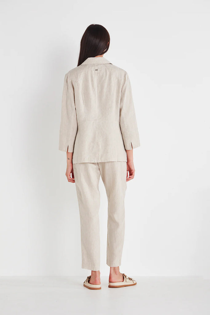 Verge Together Linen Blazer in Sand - Arielle Clothing