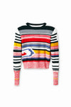 Desigual Lola Striped Sweater in Tutti Frutti - Arielle Clothing