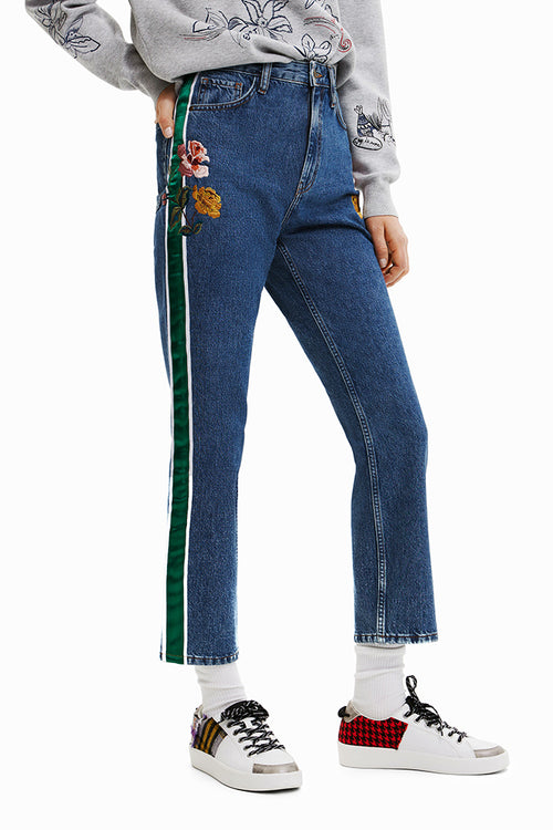 Desigual Alejandra Cropped Jeans in Dark Wash - Arielle Clothing