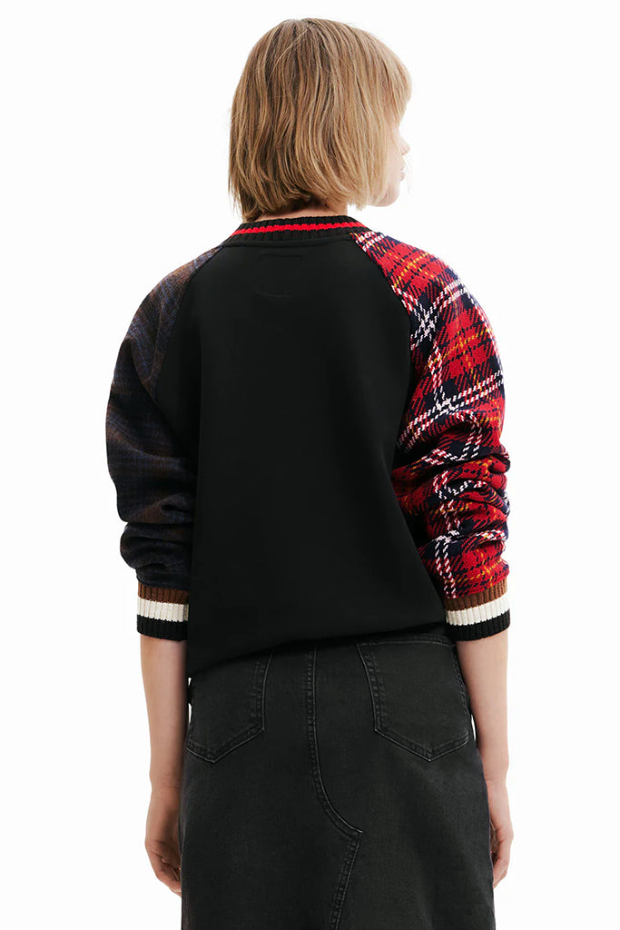 Desigual Checks Sweatshirt in Black - Arielle Clothing