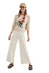 Desigual I Love You Pullover in White Linen - Arielle Clothing