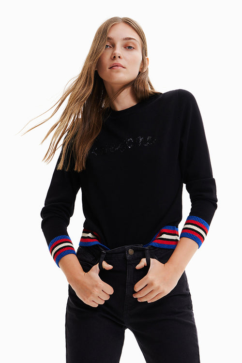 Desigual Mara Awesome Sweater in Black - Arielle Clothing