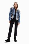Desigual New York Embellished Denim Jacket in Denim Raw - Arielle Clothing