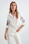 Desigual Patchwork Shirt in White - Arielle Clothing