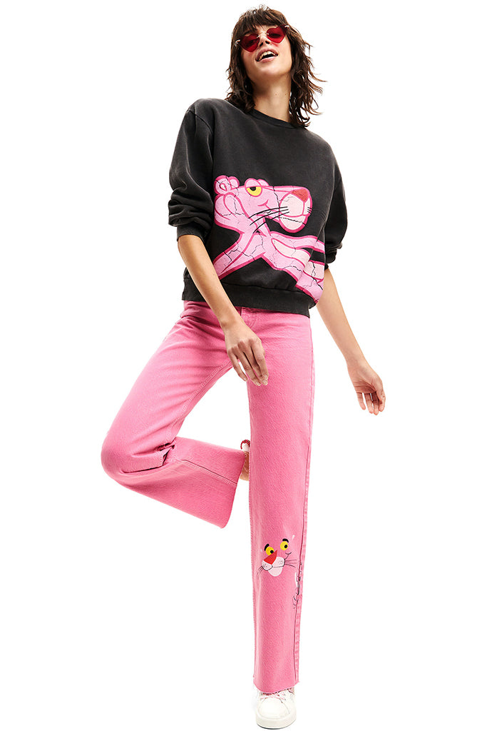 Desigual Pink Panther Sweat in Dark Grey - Arielle Clothing