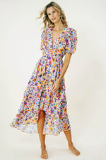 Hale Bob Amareli Printed Midi Dress in Ivory - Arielle Clothing
