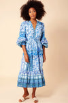Hale Bob Danae Printed Midi Dress in Blue - Arielle Clothing