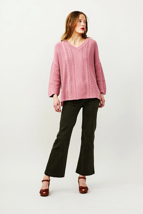 Odd Molly Frida Sweater in Fair Pink - Arielle Clothing